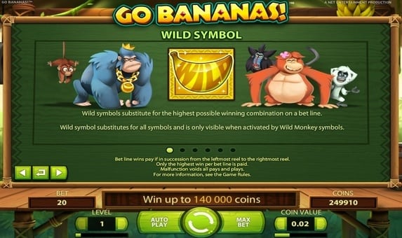 Символ Wild в онлайн аппарате Go Bananas!