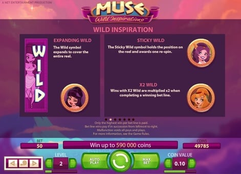 Дикие символы в онлайн слоте Muse: Wild Inspiration
